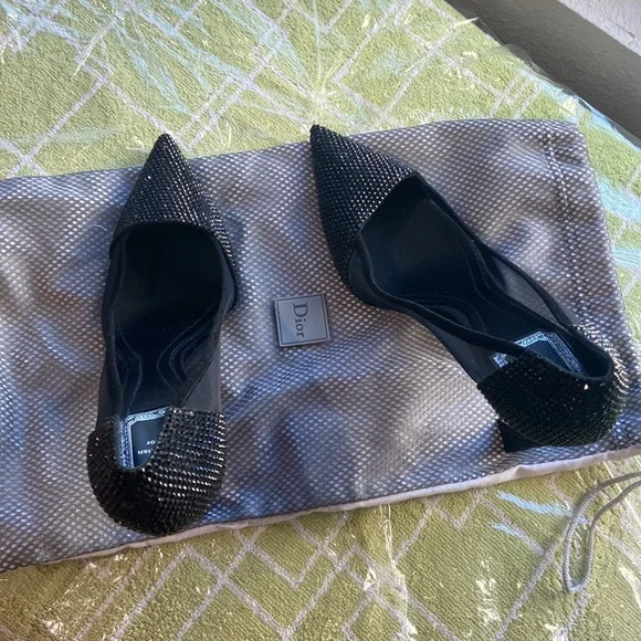 Christian Dior Black Diamante Beaded and Mesh Pump - Picture 5 of 5